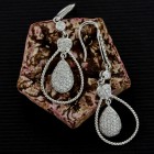 18Kt White Gold Diamond Pave Drop Earrings